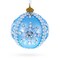 Blue and Pearl Jewel-Embellished Glass Ball Ornament 3.25 Inches